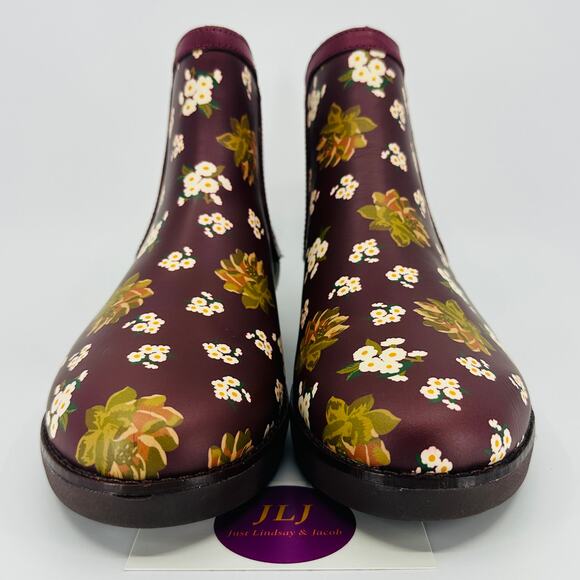 FitFlop Women's Chai Dark Floral Berry Mix Chelsea Ankle Boots N17-621 Size 7.5 - Picture 2 of 11
